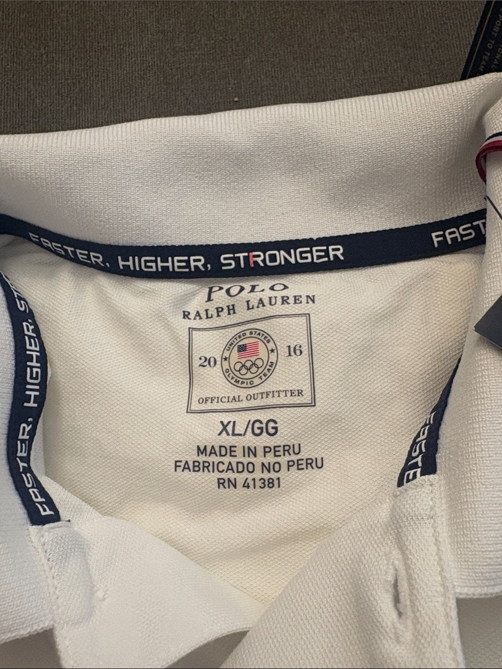 Ralph Lauren White Polo with Navy and Red Trim - Picture 2 of 4